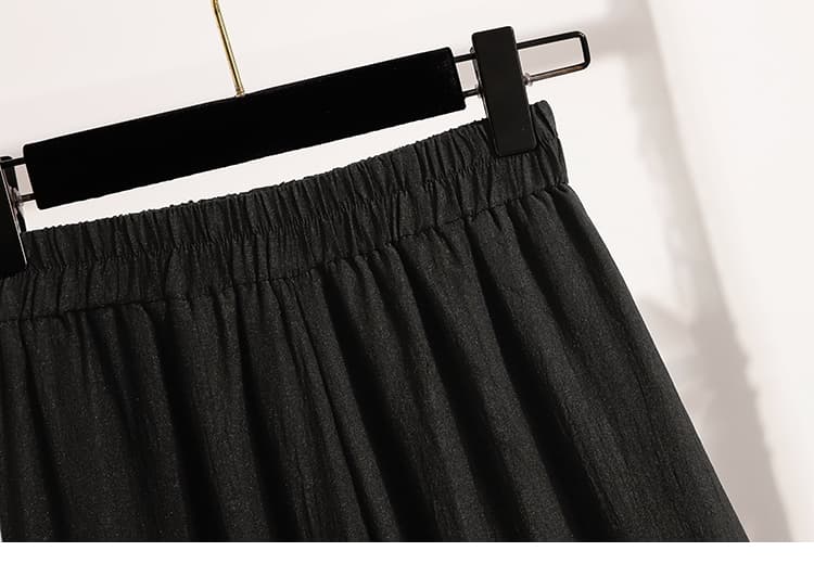 여름 얇은 스타일 야마모토 바지 여성 25 새로운 루즈핏 슬림해 보이는 캐주얼 도루 센스 9 포인트 와이드 레그 팬츠 표지 넓적 다리 슬림해 보이는 치마바지 상세 이미지 27