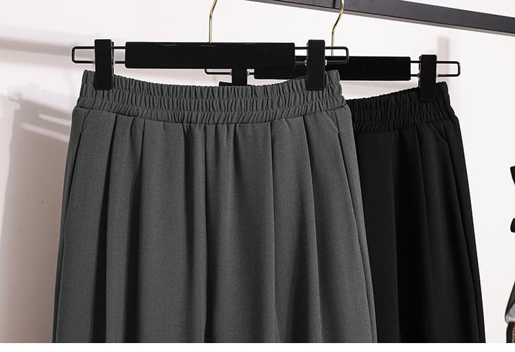 회색 좁은 에디션 정장 와이드 레깅스 바지 2026 가을 새로운 하이웨이스트 9 포인트 캐주얼 바지 패션 빅 사이즈 하렘 바지 상세 이미지 14