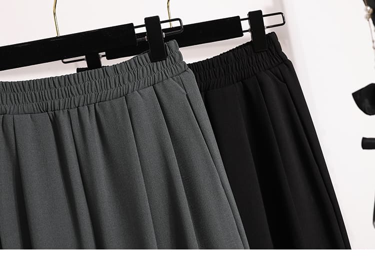 회색 좁은 에디션 정장 와이드 레깅스 바지 2026 가을 새로운 하이웨이스트 9 포인트 캐주얼 바지 패션 빅 사이즈 하렘 바지 상세 이미지 15