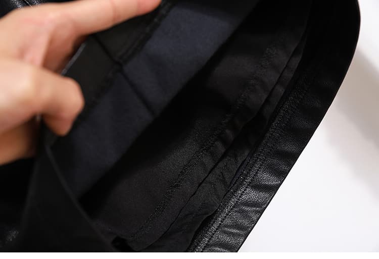빅 사이즈 고급 질감 한 마디 가죽 반바지 여성 오부 바지 26 새로운 밴딩 꽃밭 허리 패션 다용도 캐주얼 바지 상세 이미지 32