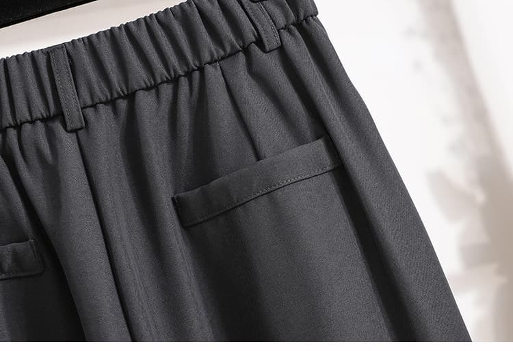 통통한 여동생 정장 바지 여성 가을 새로운 좁은 에디션 하이웨이스트 슬림해 보이는 와이드 레그 팬츠 빅 사이즈 캐주얼 스트레이트 바닥 청소 긴 바지 상세 이미지 25