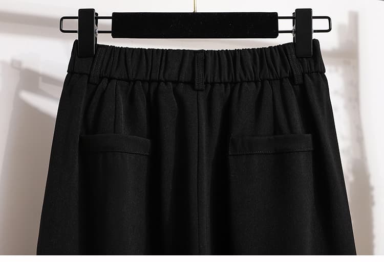 통통한 여동생 정장 바지 여성 가을 새로운 좁은 에디션 하이웨이스트 슬림해 보이는 와이드 레그 팬츠 빅 사이즈 캐주얼 스트레이트 바닥 청소 긴 바지 상세 이미지 34