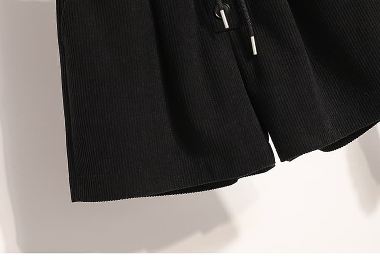 빅 사이즈 코듀로이 반바지 여성 가을 겨울 새로운 하이웨이스트 한 마디 와이드 레그 팬츠 패션 다용도 루즈핏 슬림해 보이는 외출용 부츠 팬츠 상세 이미지 30