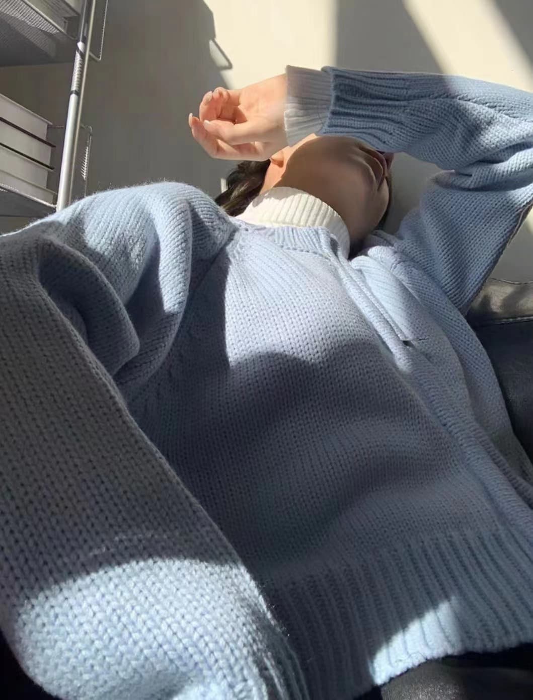 한 부서 라운드 넥 지퍼 스웨터 여성 코트 부드러운 루즈핏 쇼트 스타일 작은 키 니트 오픈 가디건 맨위 상세 이미지 20
