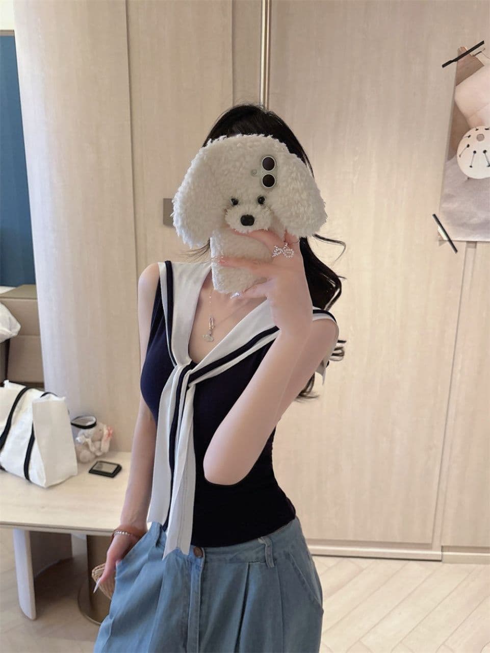 새로운 달콤한 스타일 긍정적 인 어깨 레이스업 반팔 티셔츠 여성 몸매 가꾸기 슬림해 보이는 원피스 벨트 가슴 패드 의류 상세 이미지 15
