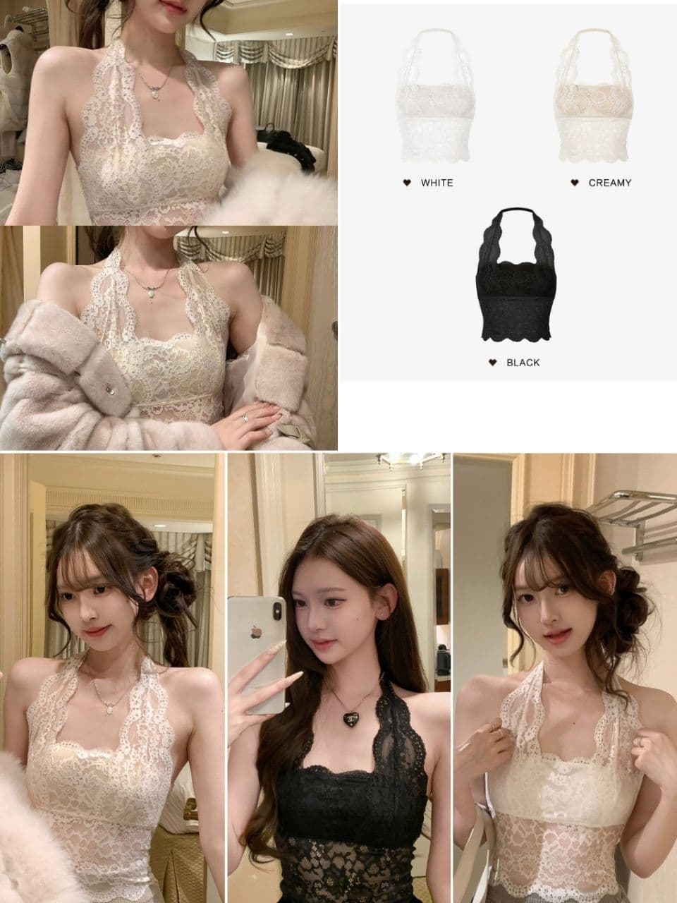 여름 주름 가슴 종류 행침 목 레이스업 레이스 조끼 섹시함 백리스 몸매 가꾸기 다용도 슬림해 보이는 슬립 여성 이미지 2