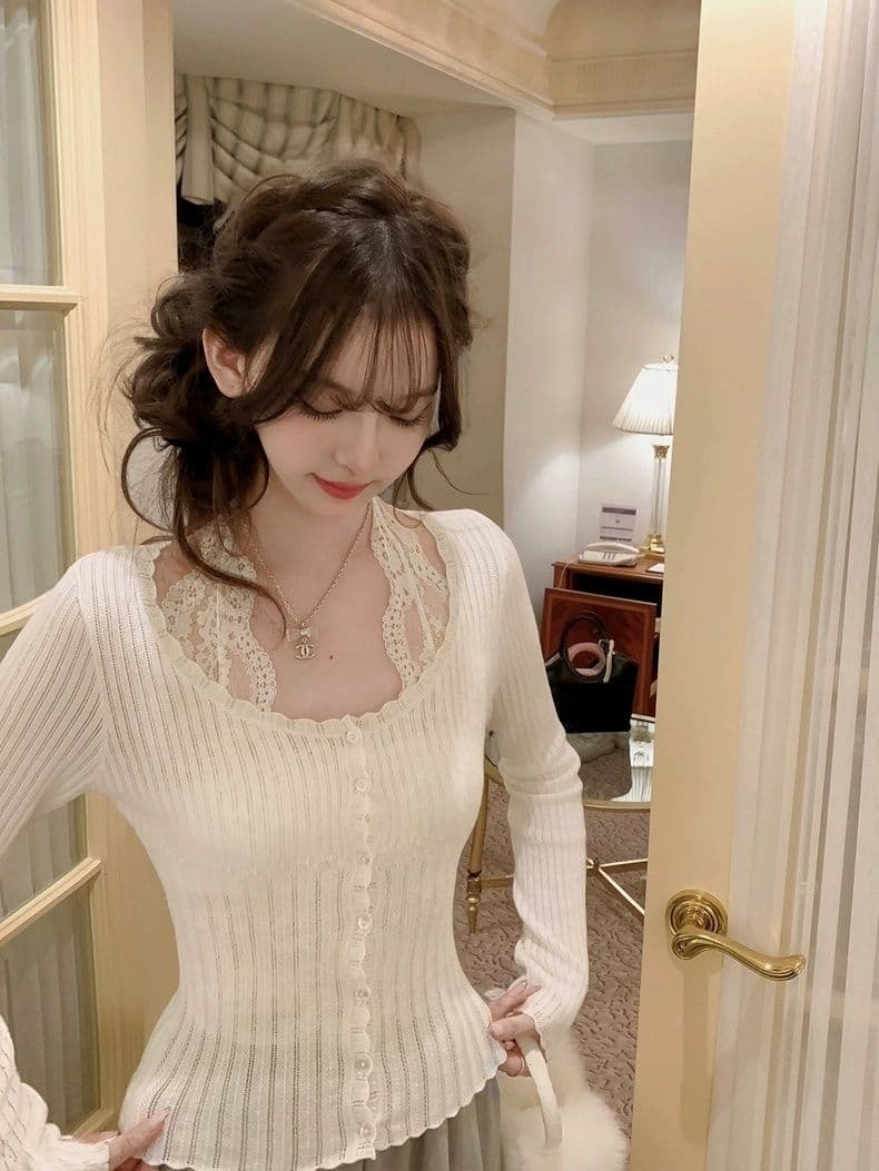 여름 주름 가슴 종류 행침 목 레이스업 레이스 조끼 섹시함 백리스 몸매 가꾸기 다용도 슬림해 보이는 슬립 여성 상세 이미지 9