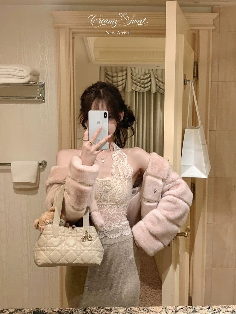 여름 주름 가슴 종류 행침 목 레이스업 레이스 조끼 섹시함 백리스 몸매 가꾸기 다용도 슬림해 보이는 슬립 여성 상세 이미지 16