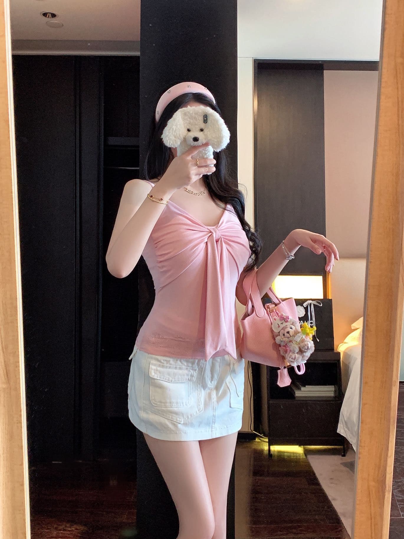 새로운 아메리칸 핫걸 단색 슬립 맨위 인사이드 가져 가라. 핫걸 새로운 나비 매듭 슬립 상세 이미지 34