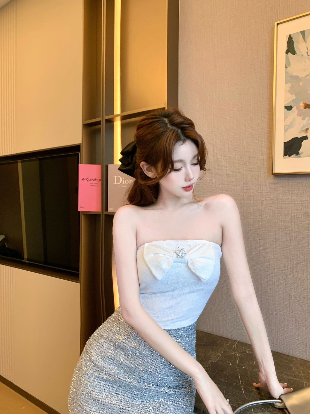 레이스 조각 한 단어 와이 아름다움 뒤로 3 차원 나비 매듭 맨위 여성 뒤로 심장 안에 가져 가라. 상세 이미지 30