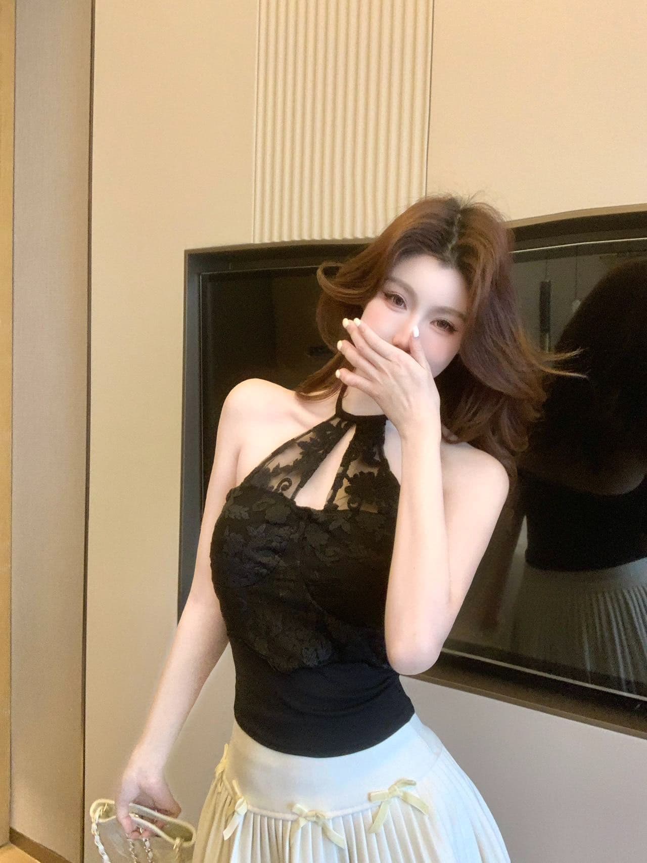 레이스 행침 목 캐미솔 외출용 벨트 가슴 패드 섹시함 핫걸 순수한 욕망 인사이드 가져 가라. 기본 셔츠 맨위 상세 이미지 19