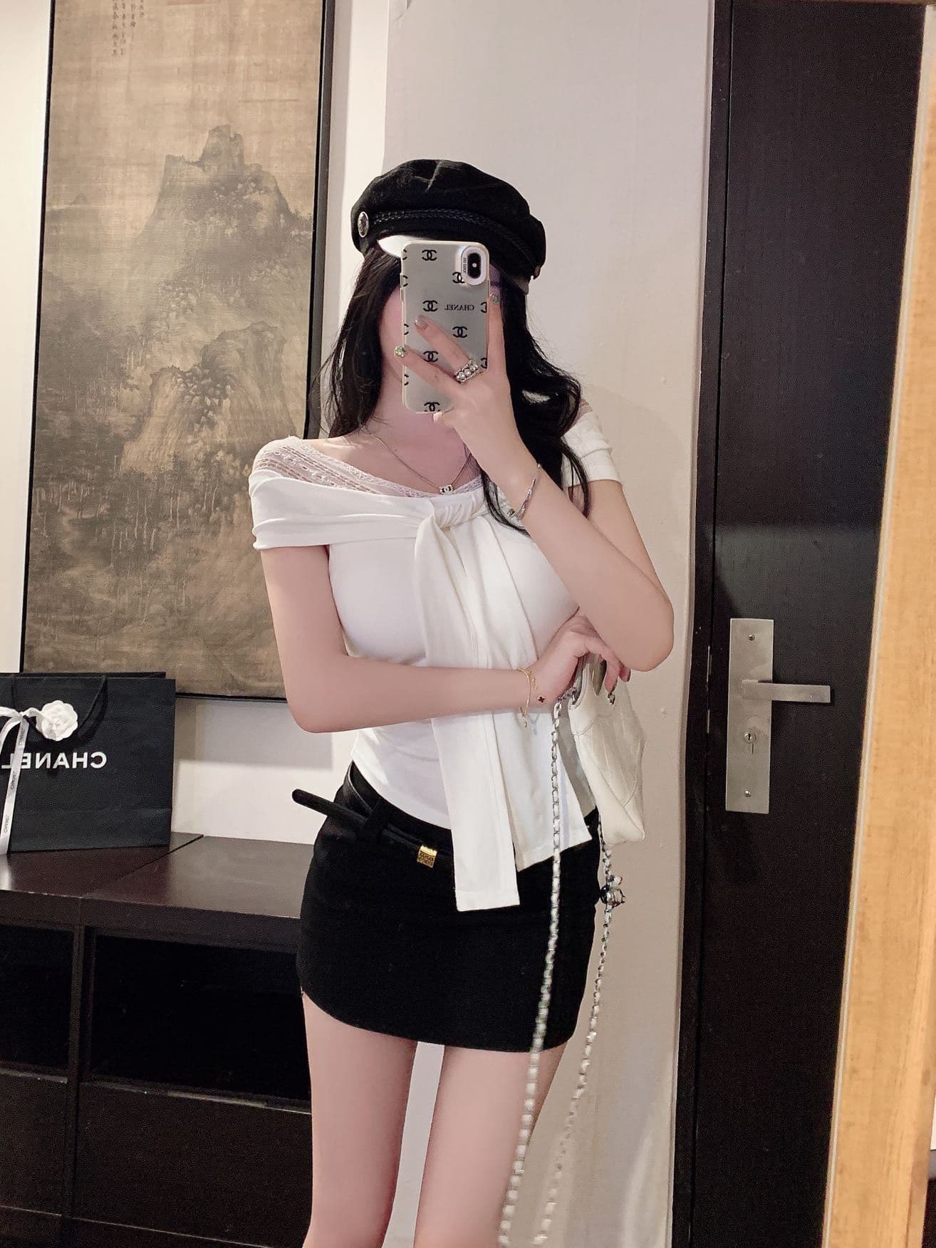 순수한 욕망 바람 레이스 조각 반팔 여성 의류 여름 작은 대중 디자인 센스 허리 수축 티셔츠 스트랩 V넥 맨위 상세 이미지 28