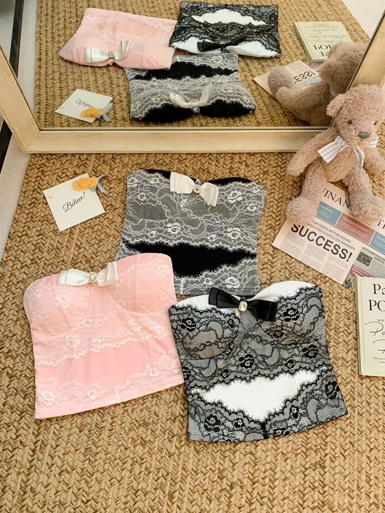 순수한 욕망 디자인 슬립 섹시함 튜브탑 조끼 여름 새로운 레이스 조각 핫걸 맨위 여성 상세 이미지 1