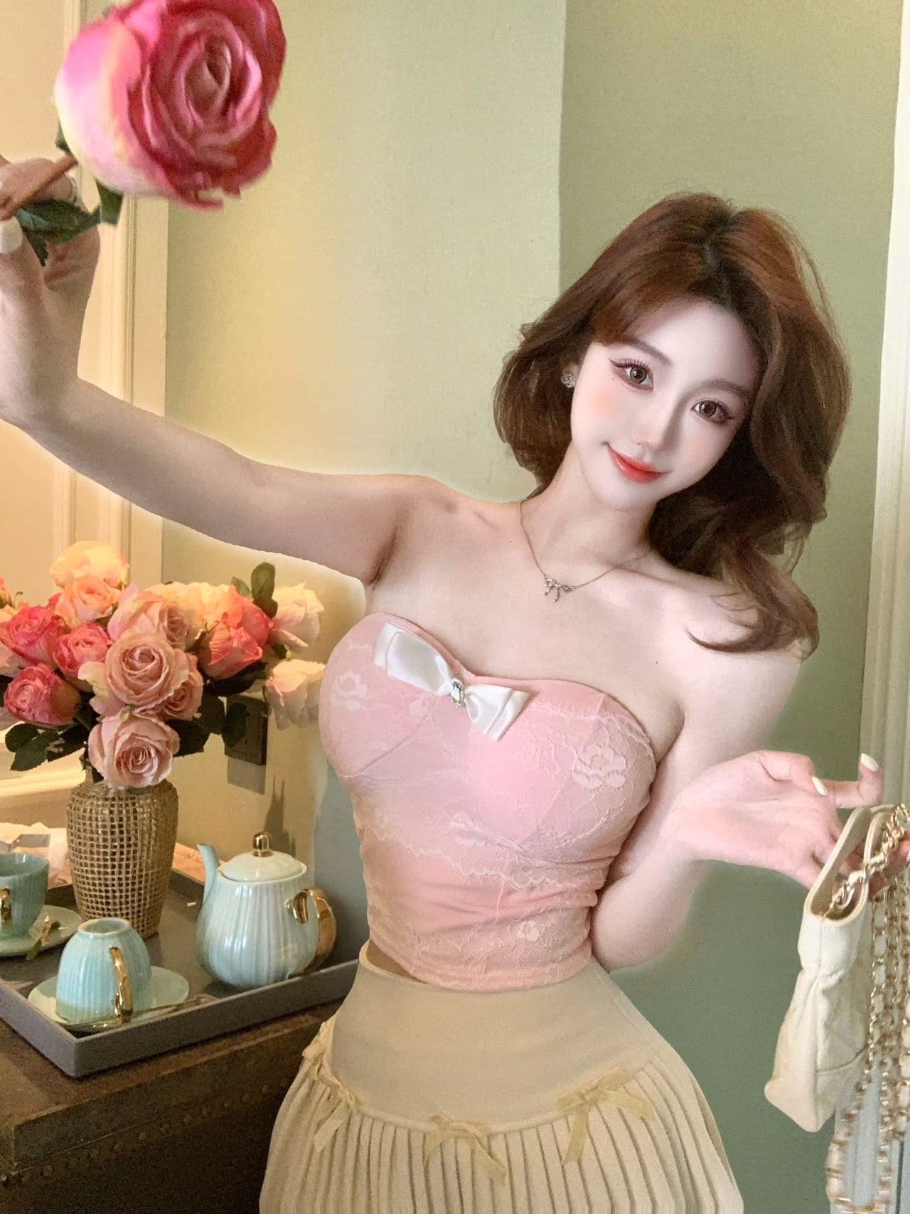 순수한 욕망 디자인 슬립 섹시함 튜브탑 조끼 여름 새로운 레이스 조각 핫걸 맨위 여성 상세 이미지 20