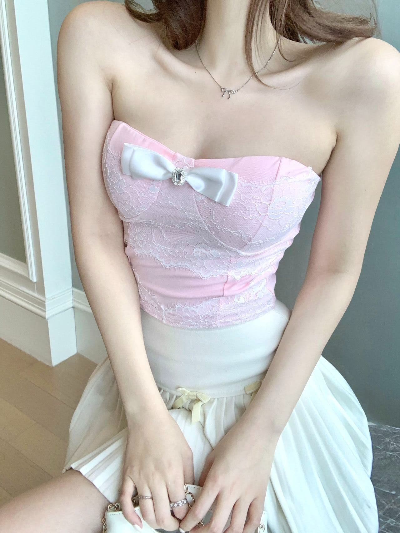 순수한 욕망 디자인 슬립 섹시함 튜브탑 조끼 여름 새로운 레이스 조각 핫걸 맨위 여성 상세 이미지 31