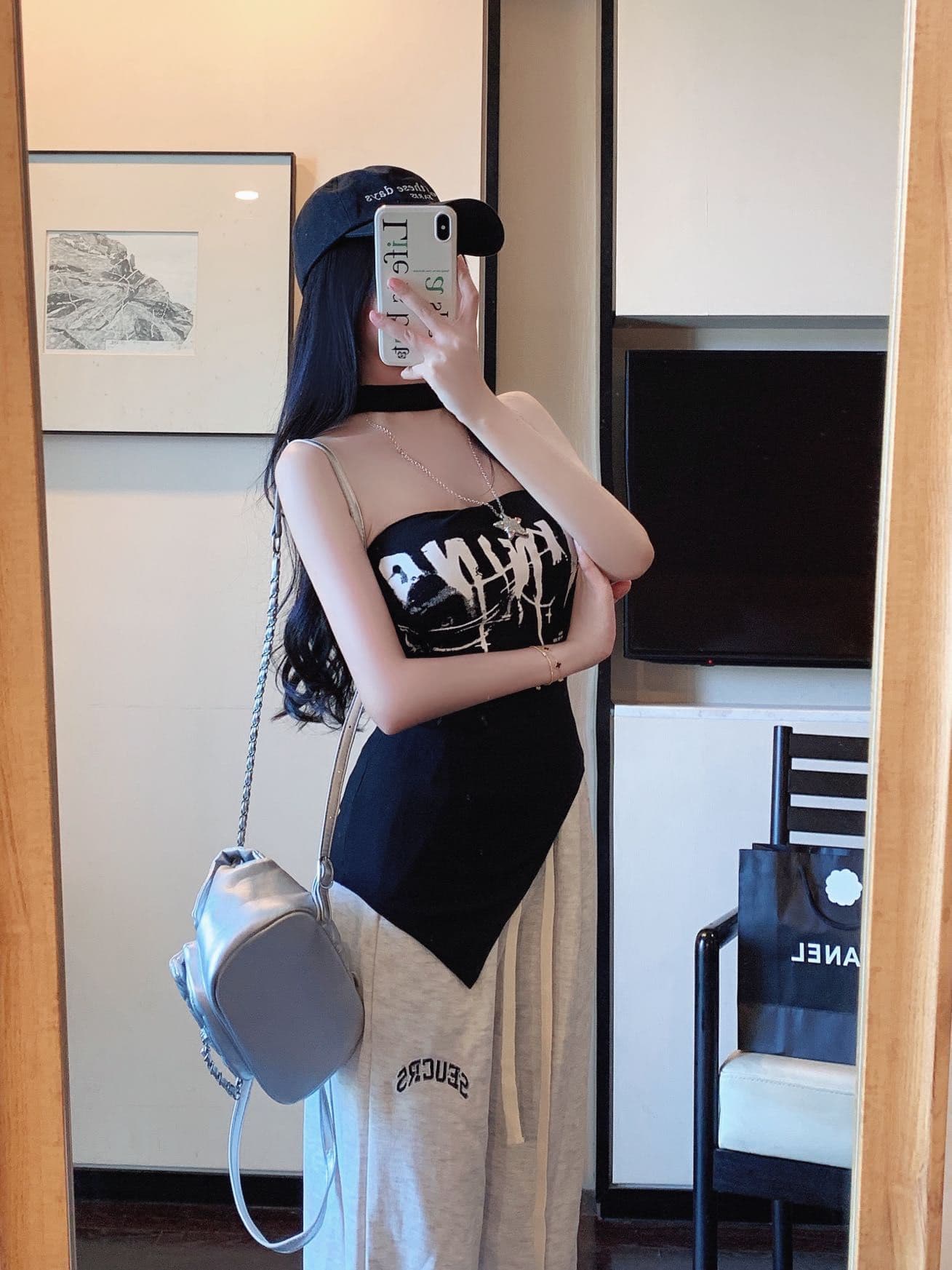아메리칸 핫걸 트렌디 차가운 알파벳 프린트 행침 목 튜브탑 조끼 여름 몸매 가꾸기 슬림해 보이는 민소매 맨위 상세 이미지 2