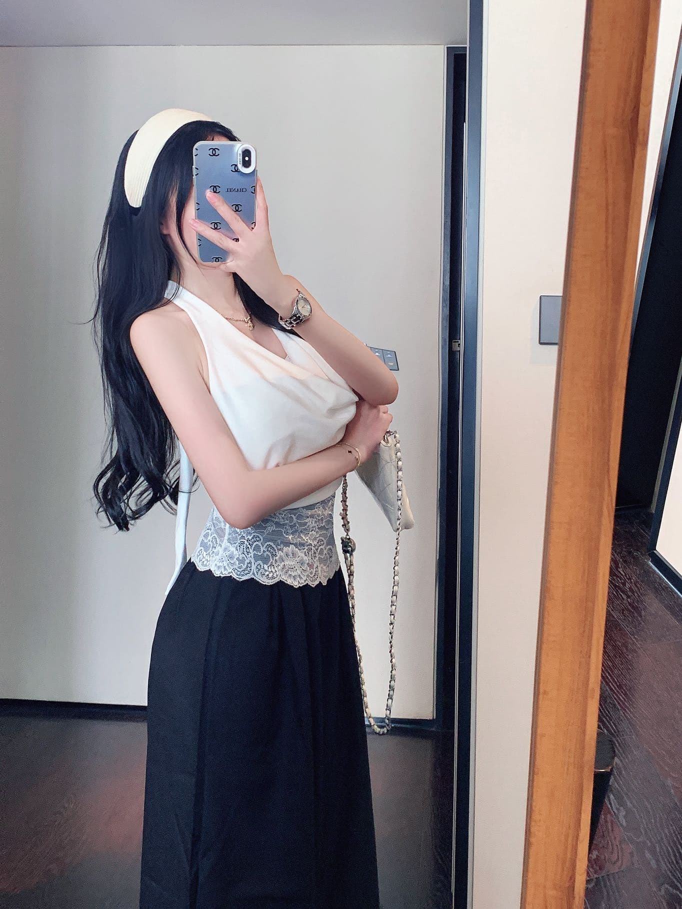 행침 목 흔들다 칼라 민소매 조끼 여성 여름 외출용 허리 수축 타이트 디자인 센스 핫걸 오프숄더 맨위 상세 이미지 15