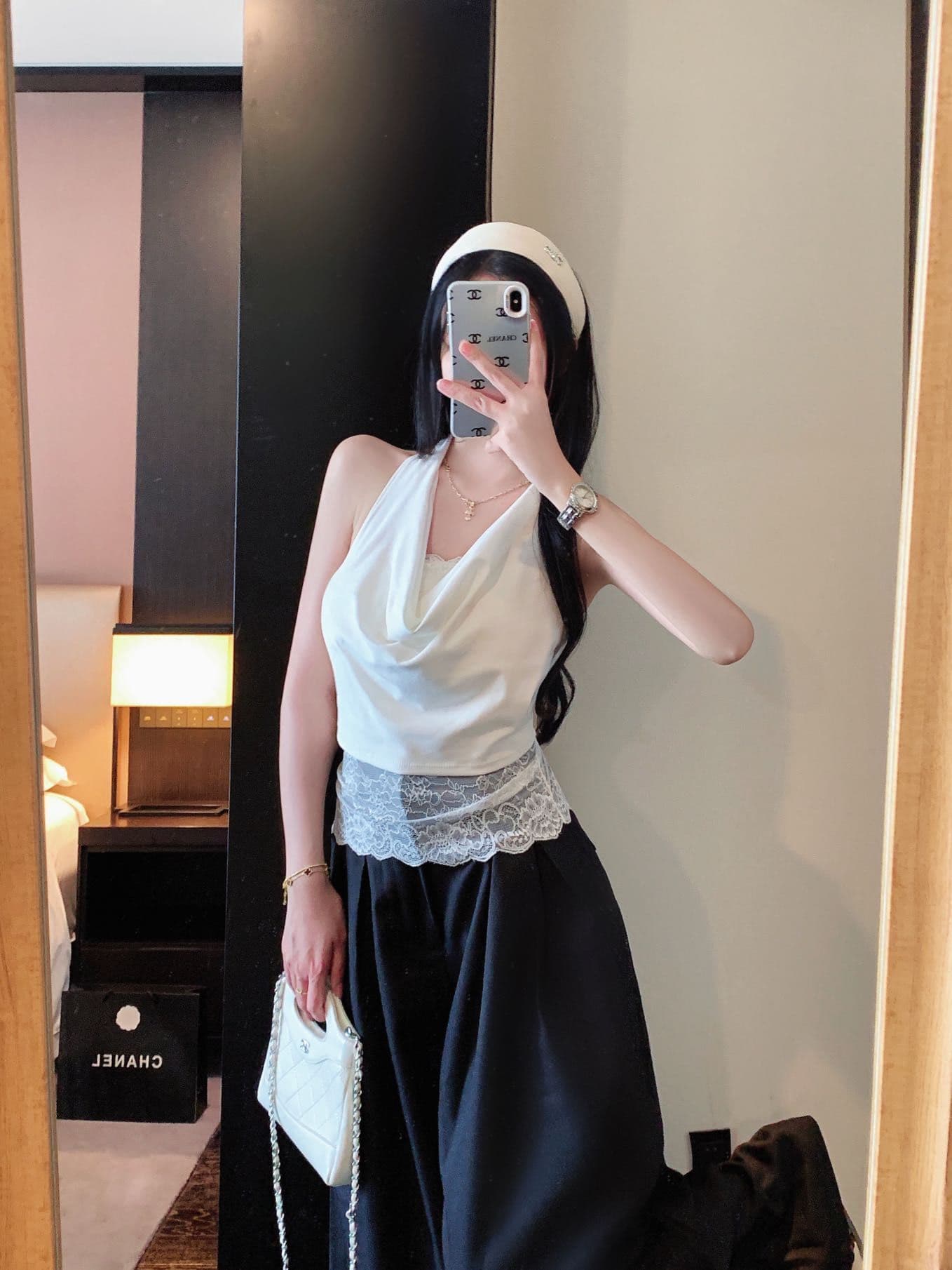 행침 목 흔들다 칼라 민소매 조끼 여성 여름 외출용 허리 수축 타이트 디자인 센스 핫걸 오프숄더 맨위 상세 이미지 16