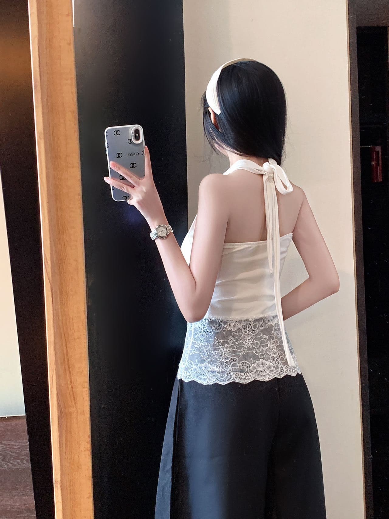행침 목 흔들다 칼라 민소매 조끼 여성 여름 외출용 허리 수축 타이트 디자인 센스 핫걸 오프숄더 맨위 상세 이미지 17