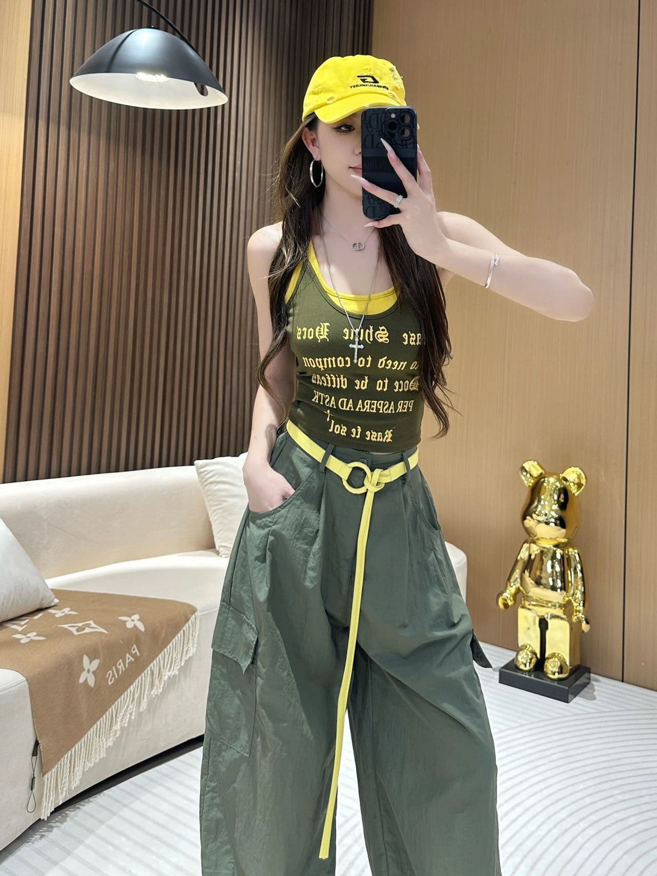 아메리칸 핫걸 알파벳 프린트 페이크 레이어드 디자인 센스 캐미솔 2026 여름 새로운 몸매 가꾸기 맨위 트렌디 상세 이미지 10