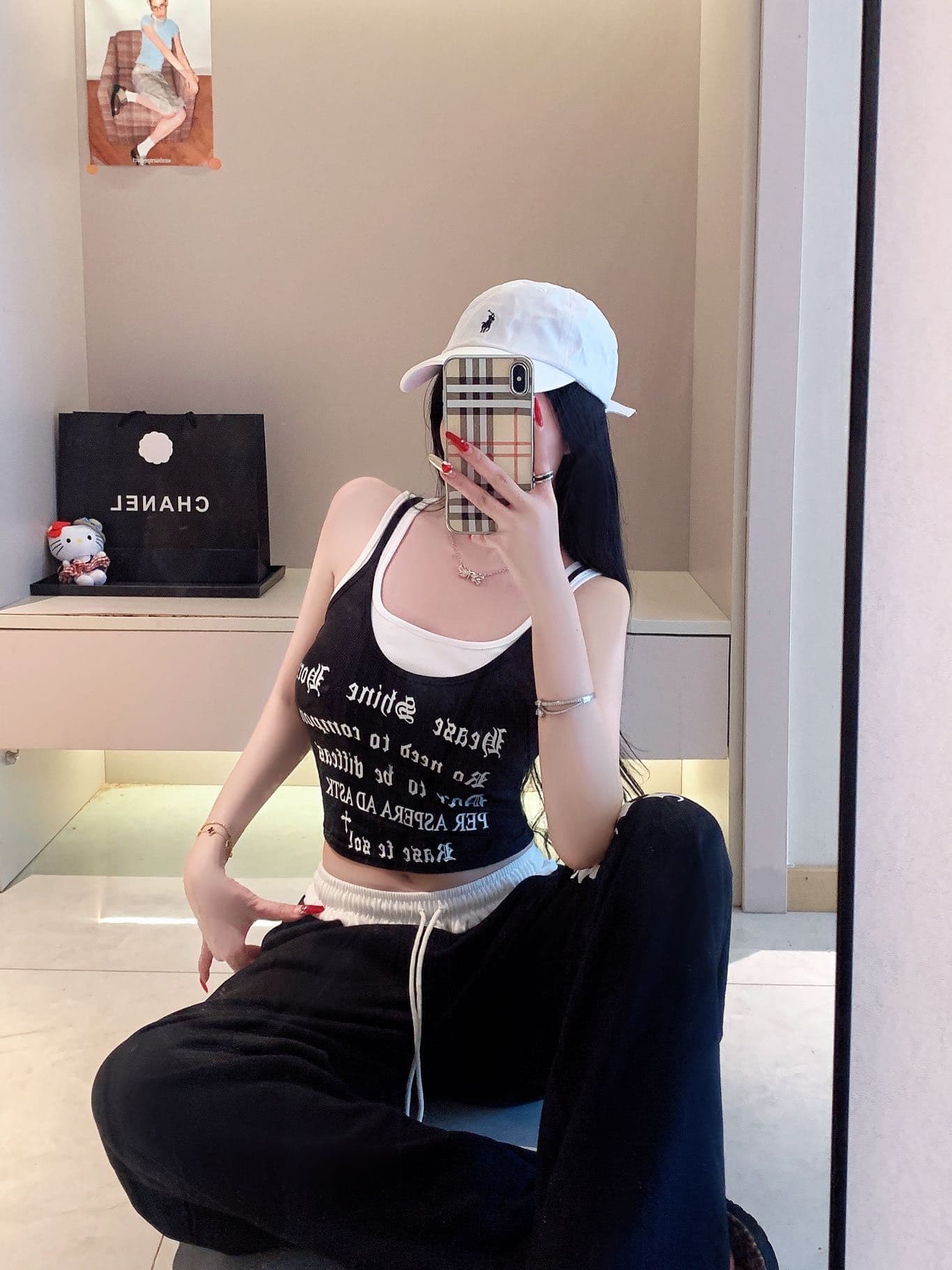 아메리칸 핫걸 알파벳 프린트 페이크 레이어드 디자인 센스 캐미솔 2026 여름 새로운 몸매 가꾸기 맨위 트렌디 상세 이미지 19