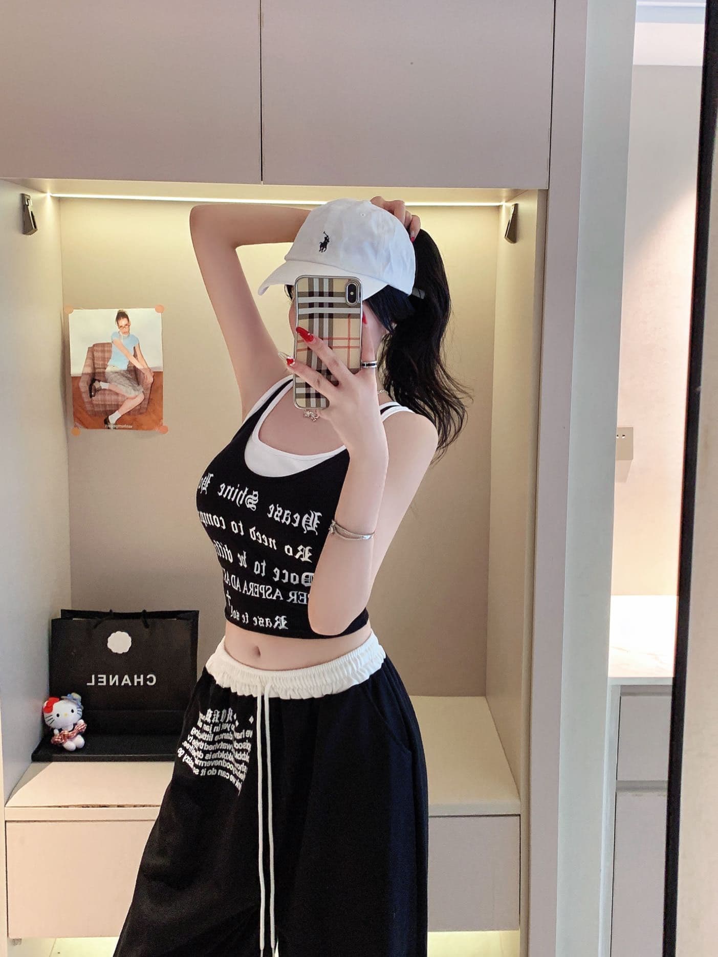 아메리칸 핫걸 알파벳 프린트 페이크 레이어드 디자인 센스 캐미솔 2026 여름 새로운 몸매 가꾸기 맨위 트렌디 상세 이미지 25