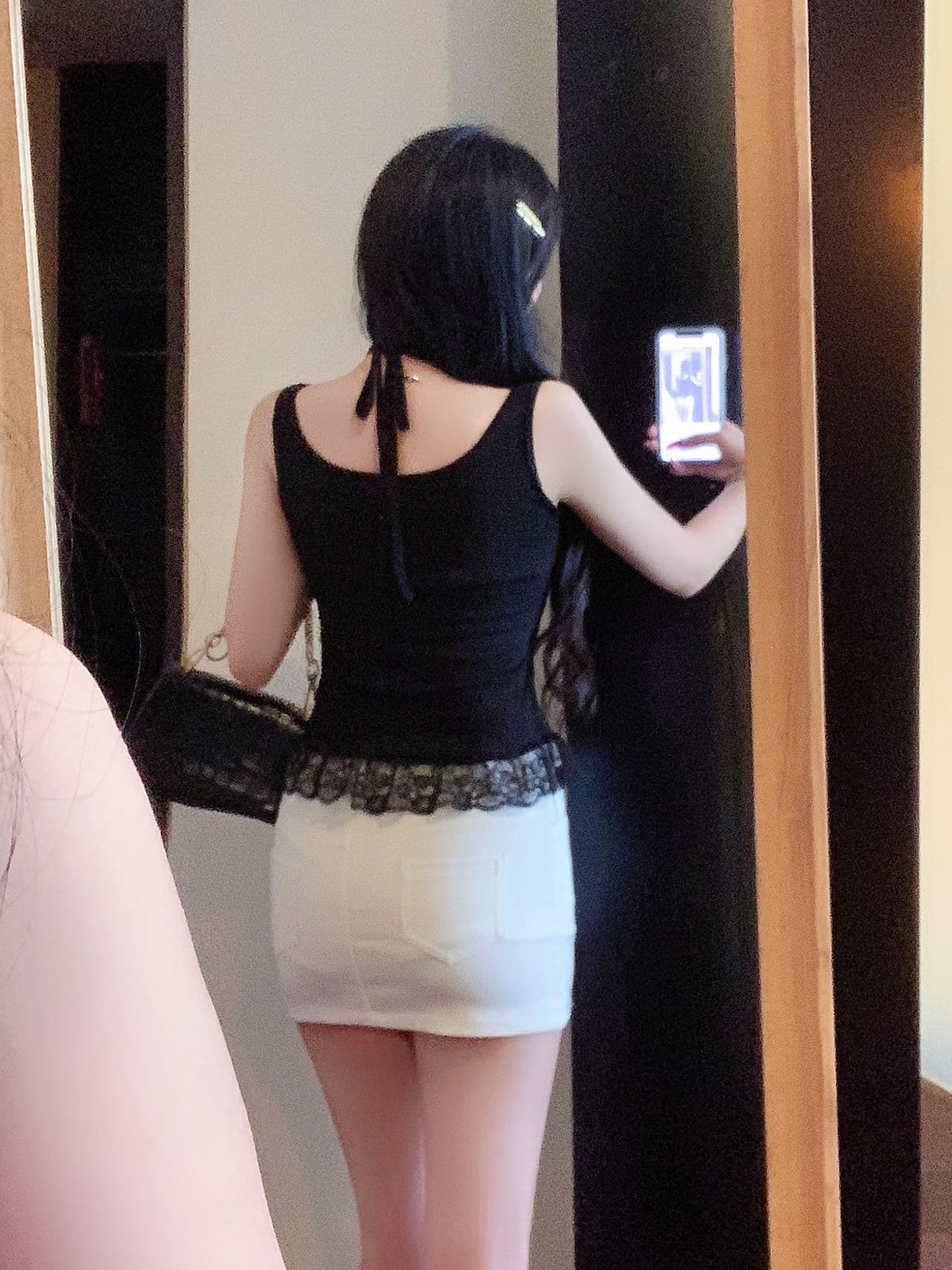 핫걸 순수한 욕망 바람 나비 매듭 레이스 조각 스트랩 행침 목 캐미솔 몸매 가꾸기 백리스 맨위 상세 이미지 16