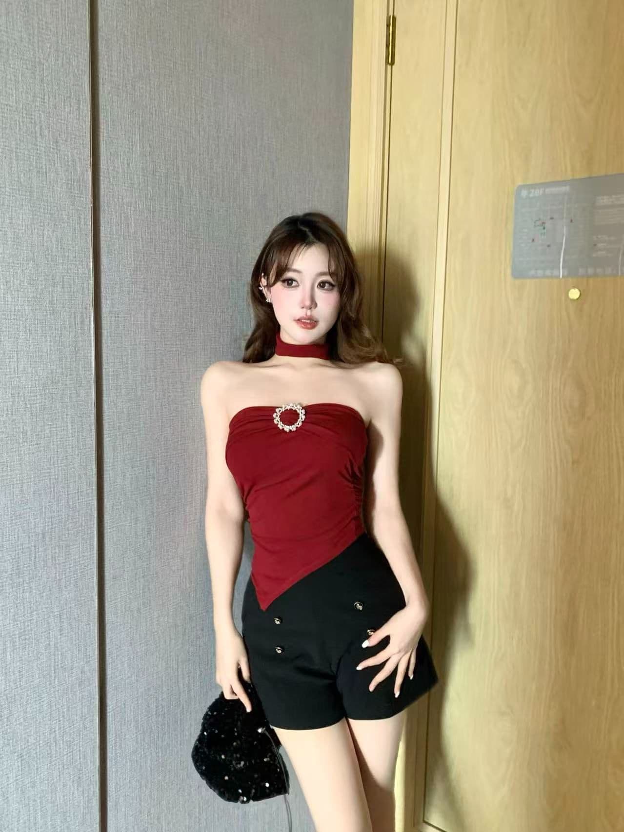 불규칙 행침 목 캐미솔 여름 순수한 욕망 핫걸 오프숄더 튜브탑 작은 맨위 태국 아름다운 벨트 가슴 패드 상세 이미지 15