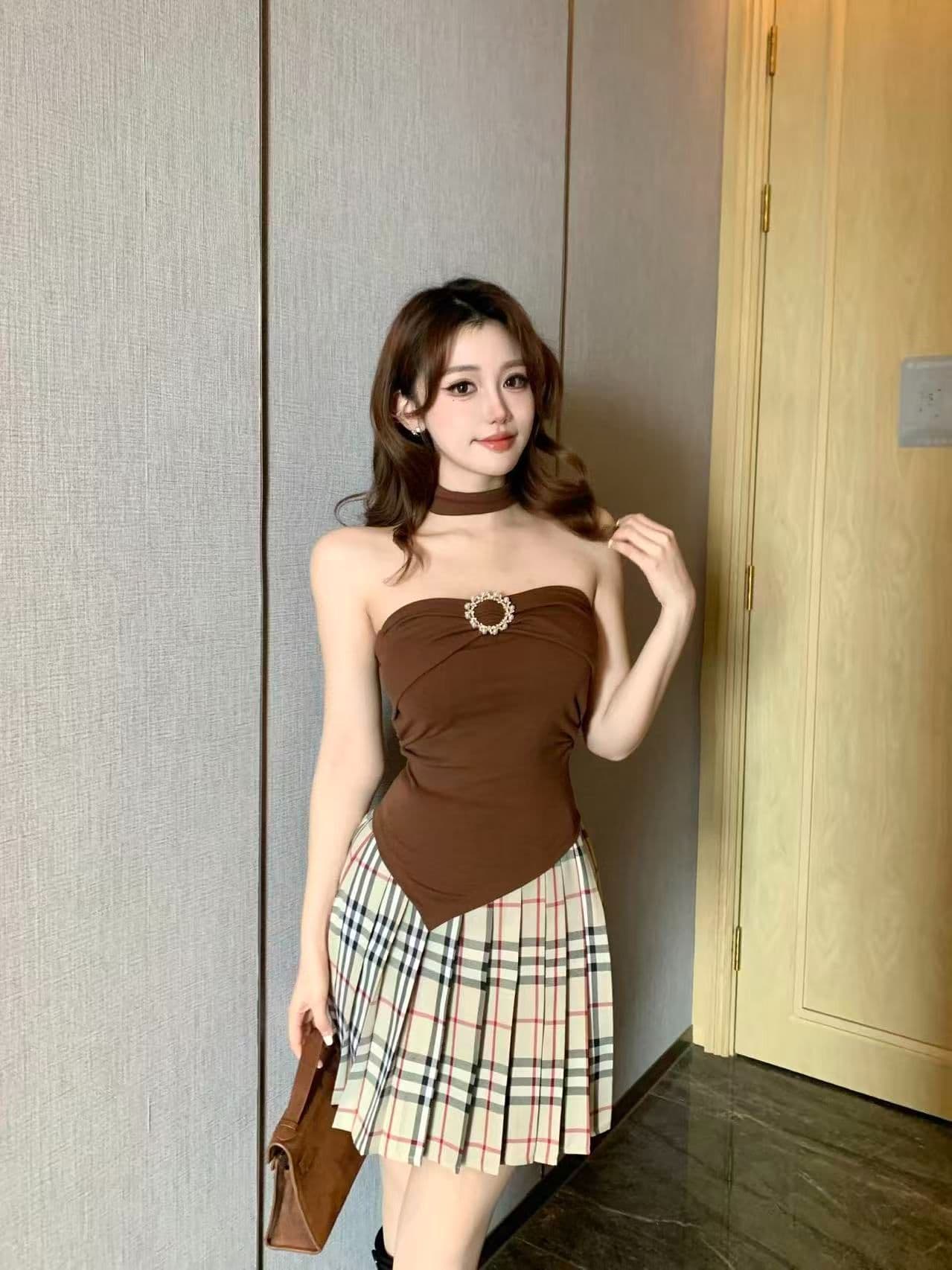 불규칙 행침 목 캐미솔 여름 순수한 욕망 핫걸 오프숄더 튜브탑 작은 맨위 태국 아름다운 벨트 가슴 패드 상세 이미지 19