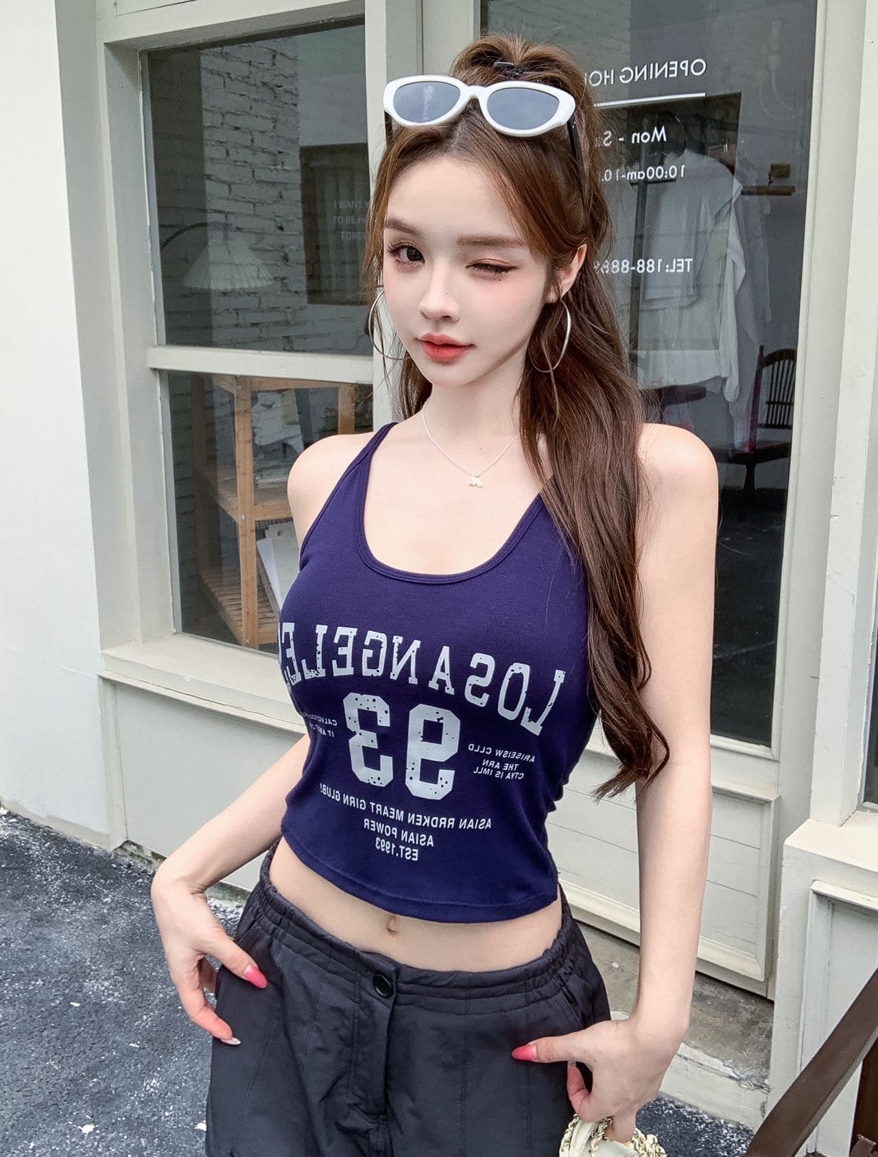 아메리칸 알파벳 프린트 조끼 슬립 여성 여름 2026 새로운 몸매 가꾸기 달콤한 핫걸 인사이드 가져 가라. 민소매 외출용 맨위 상세 이미지 8