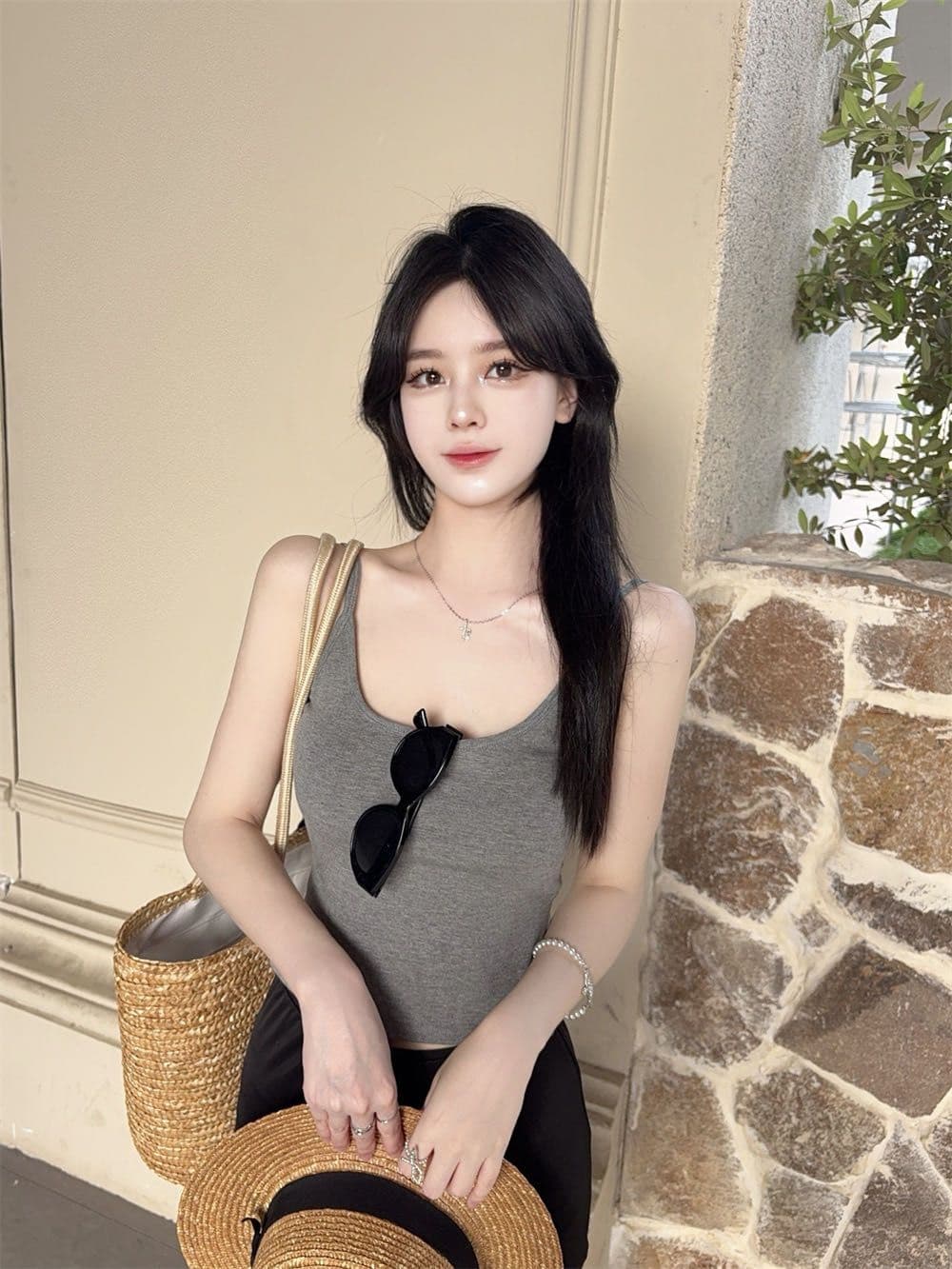 한 부서 캐주얼 바람 스트라이프 가슴 패드 조끼 여성 2026 봄 새로운 유연성 닫기 피팅 몸매 가꾸기 슬림해 보이는 인사이드 잡아라. 의류 상세 이미지 14