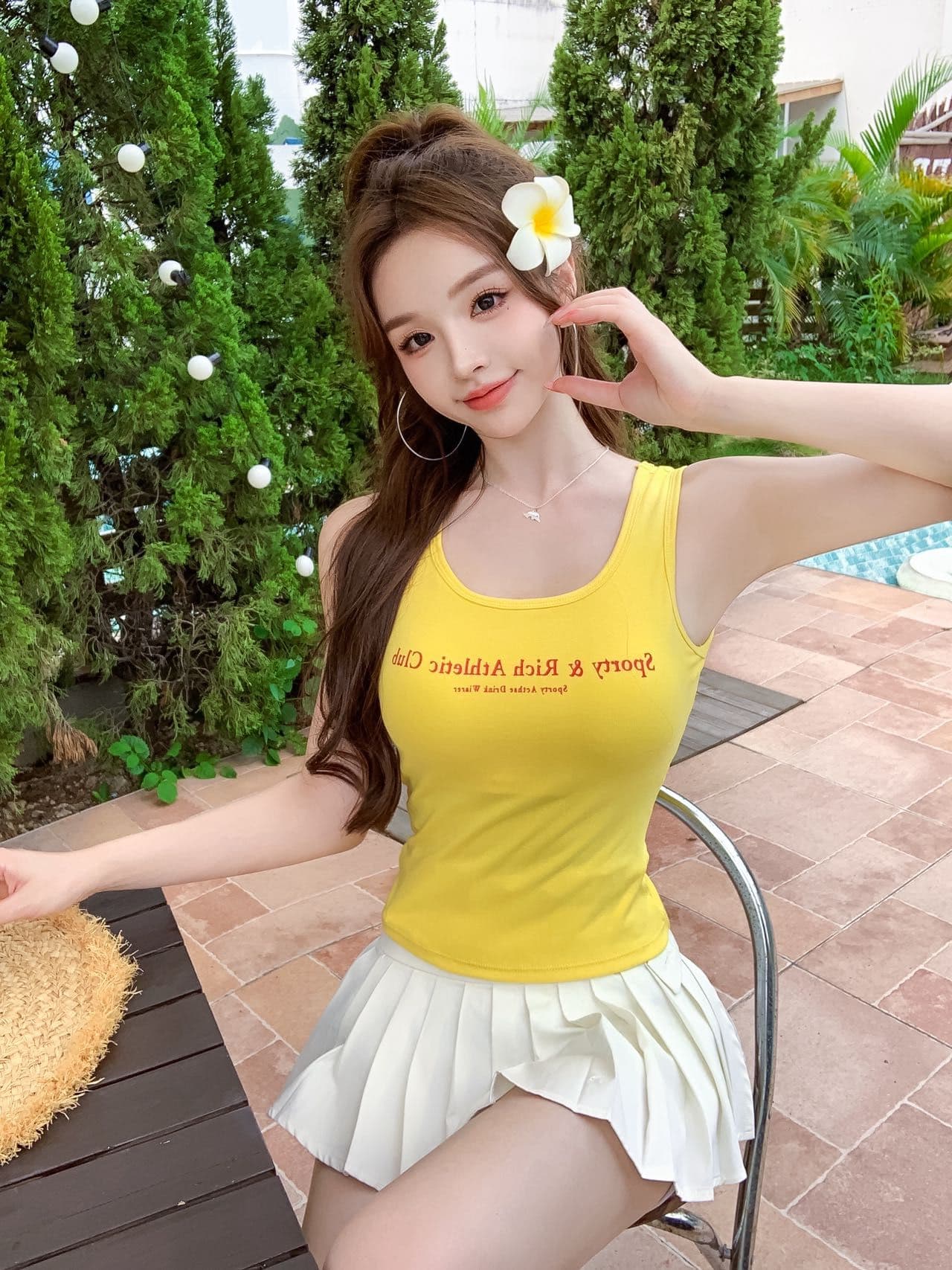 아메리칸 알파벳 프린트 단어 캐미솔 여름 핫걸 바람 몸매 가꾸기 쇼트 스타일 벨트 가슴 패드 다용도 민소매 맨위 상세 이미지 3