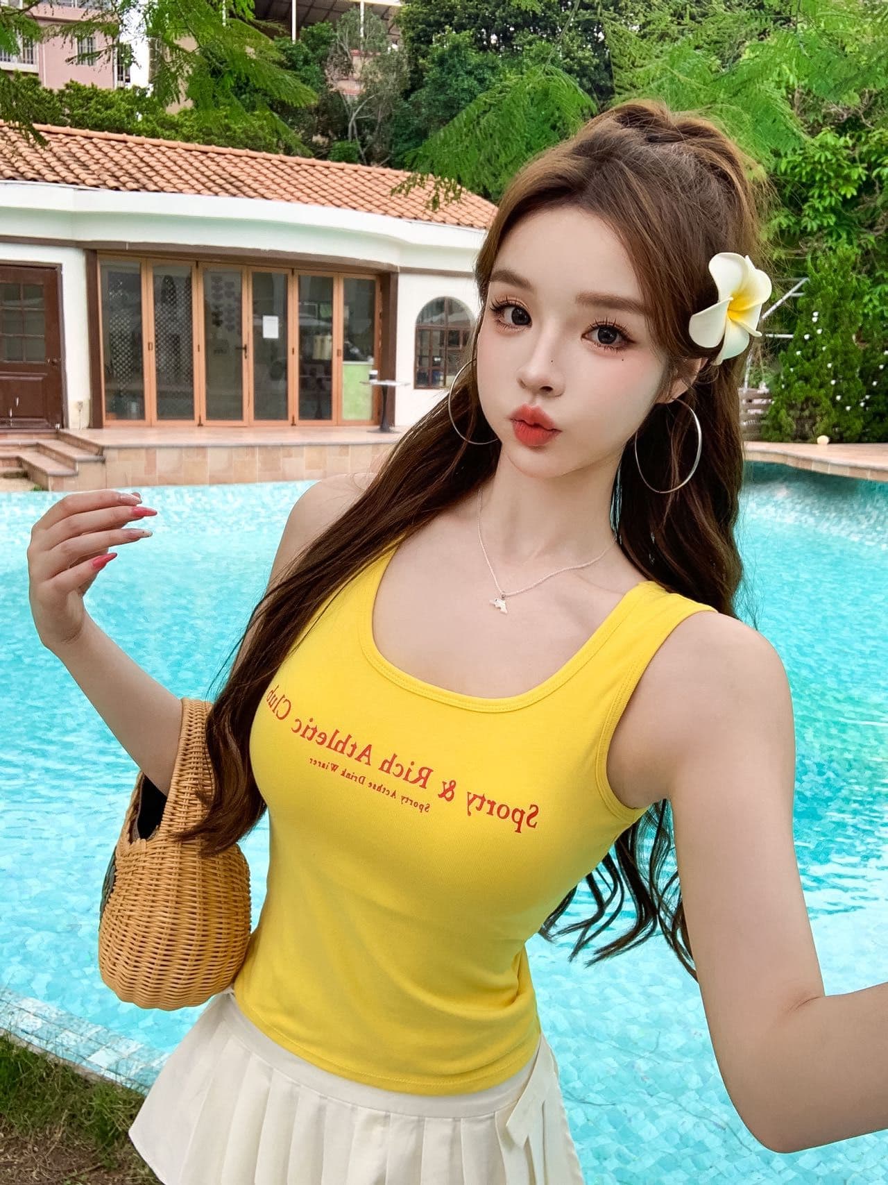 아메리칸 알파벳 프린트 단어 캐미솔 여름 핫걸 바람 몸매 가꾸기 쇼트 스타일 벨트 가슴 패드 다용도 민소매 맨위 상세 이미지 7
