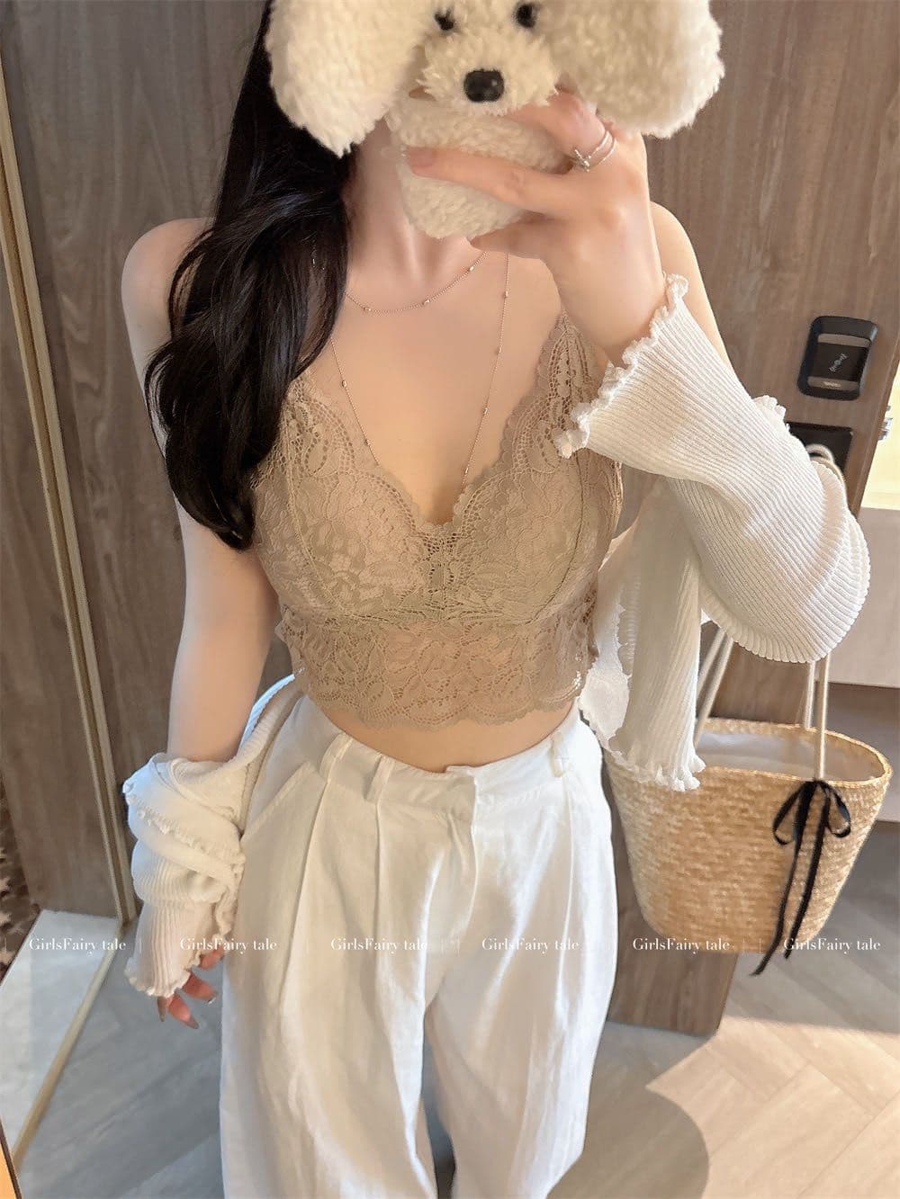 순수한 욕망 바람 레이스 슬립 작은 조끼 여성 가을 벨트 가슴 패드 브래지어 하나 생체 내 가져 가라. 섹시한 아름다움 뒤쪽에 의류 외출용 상세 이미지 2