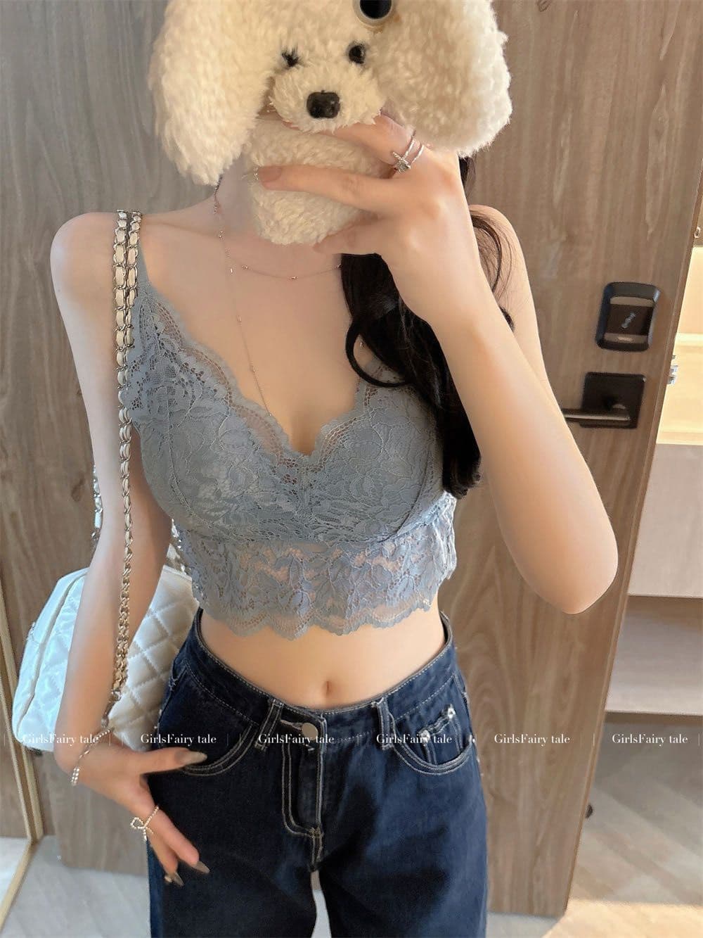 순수한 욕망 바람 레이스 슬립 작은 조끼 여성 가을 벨트 가슴 패드 브래지어 하나 생체 내 가져 가라. 섹시한 아름다움 뒤쪽에 의류 외출용 상세 이미지 16