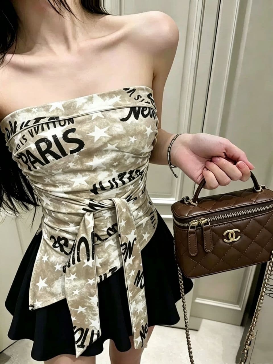 핫걸 섹시함 불규칙 행침 목 비스듬한 어깨 의류 여성 가을 디자인 센스 작은 대중 몸매 가꾸기 인사이드 가져 가라. 조끼 슬립 외출용 상세 이미지 9