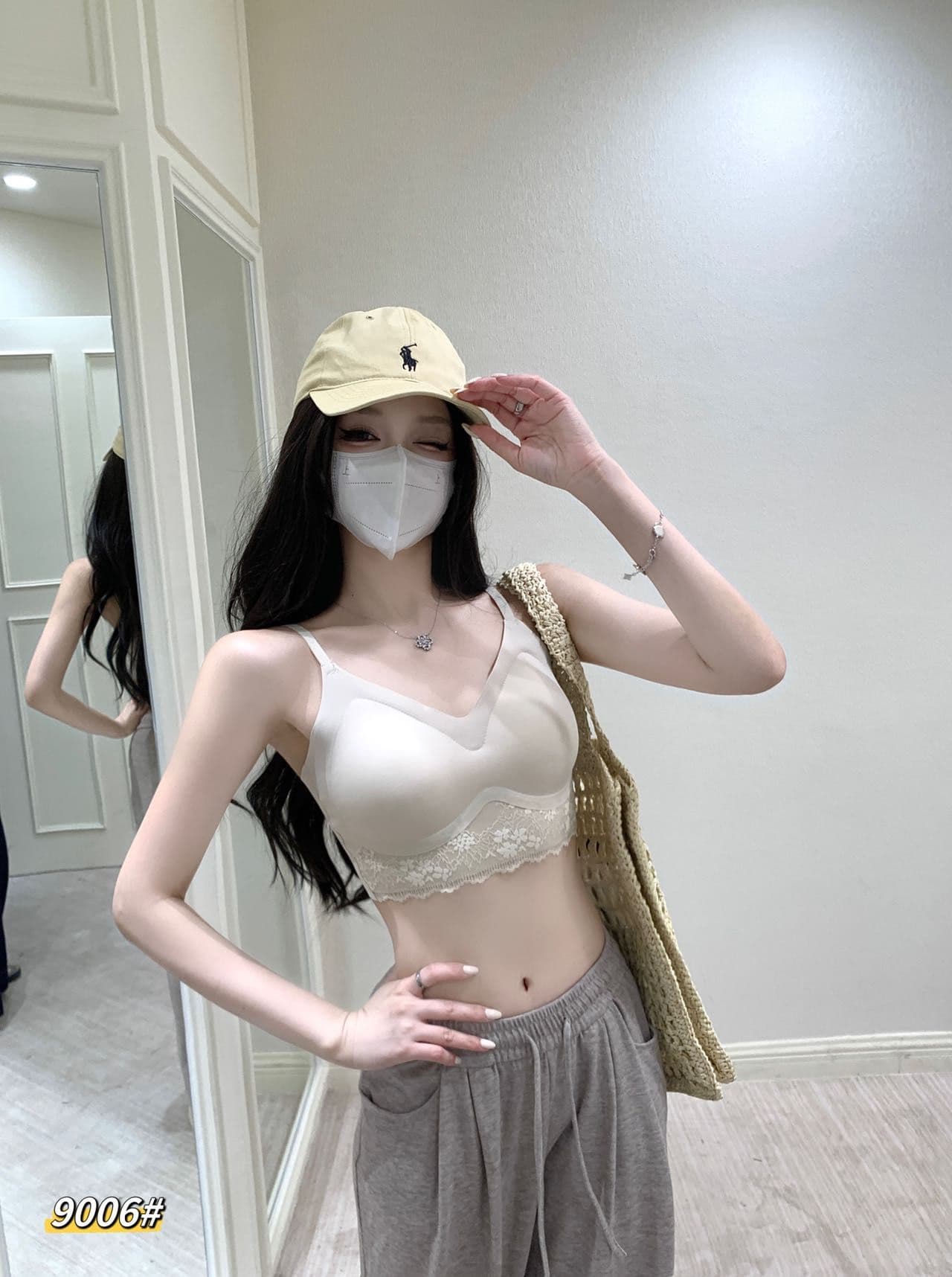 프랑스식 순수한 욕망 얼음 실크 우유 피부 속옷 V넥 레이스 측면 모으다 편안함 고정 컵 튜브탑 여성 없음 흔적 아름다움 뒤로 상세 이미지 3