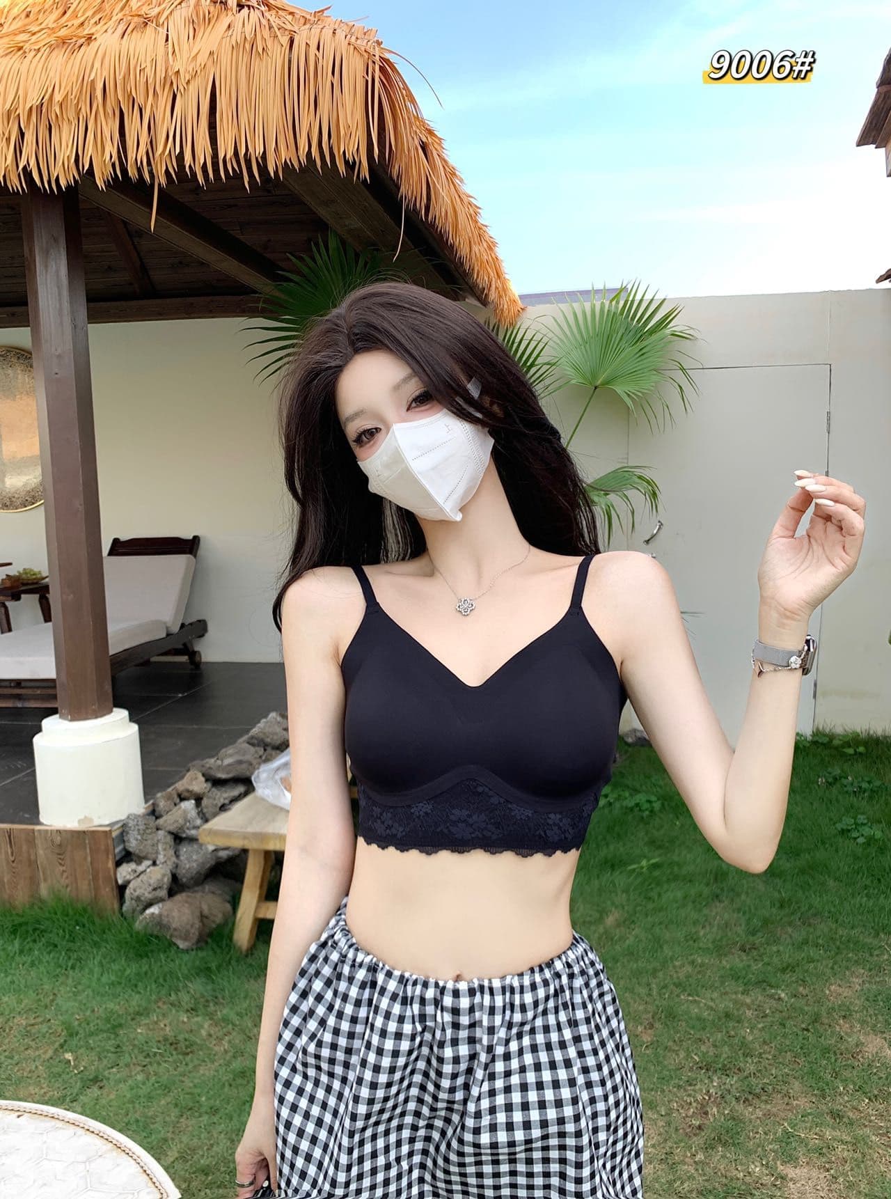 프랑스식 순수한 욕망 얼음 실크 우유 피부 속옷 V넥 레이스 측면 모으다 편안함 고정 컵 튜브탑 여성 없음 흔적 아름다움 뒤로 상세 이미지 9