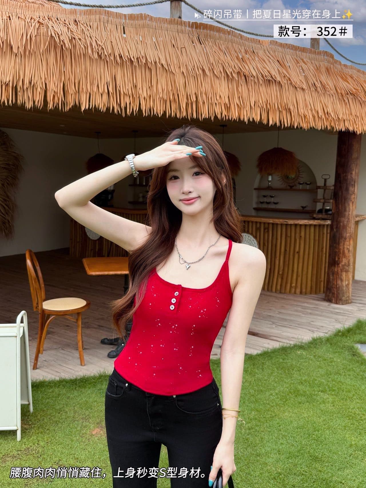 한 부서 민소매 섹시함 인사이드 가져 가라. 나만의 것을 가져와 라. 별빛 필터 깨진 플래시 슬립 분위기 센스 단추 캐미솔 벨트 가슴 패드 상세 이미지 7
