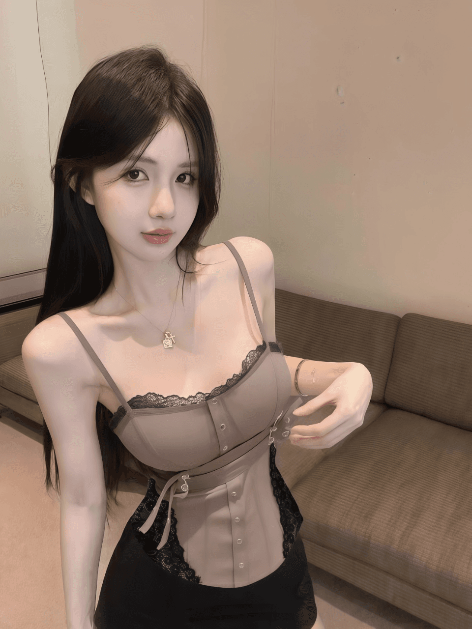 레이스 조각 페이크 레이어드 캐미솔 여름 태국 사람 스타일 핫걸 오프숄더 생선뼈 튜브탑 켜기 벨트 가슴 패드 상세 이미지 3