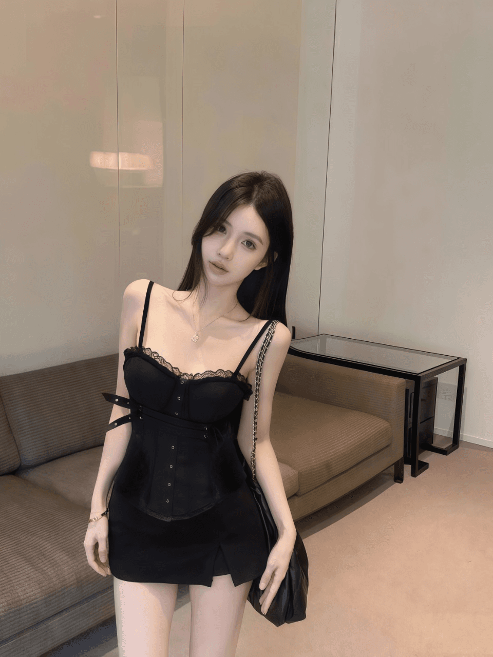 레이스 조각 페이크 레이어드 캐미솔 여름 태국 사람 스타일 핫걸 오프숄더 생선뼈 튜브탑 켜기 벨트 가슴 패드 상세 이미지 12
