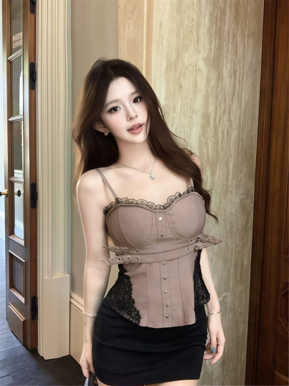 레이스 조각 페이크 레이어드 캐미솔 여름 태국 사람 스타일 핫걸 오프숄더 생선뼈 튜브탑 켜기 벨트 가슴 패드 상세 이미지 21