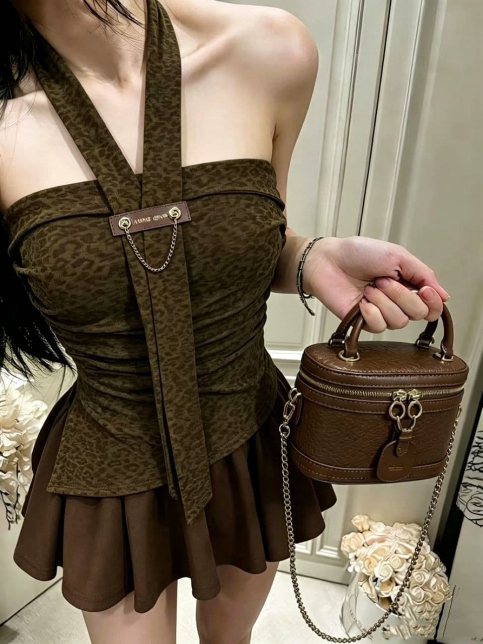 한 부서 달콤한 욕망 센스 거품 소매 레이스 조각 반팔 티셔츠 여성 여름 새로운 디자인 센스 핫걸 몸매 가꾸기 맨위 상세 이미지 3