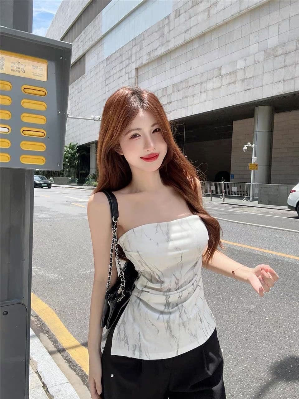 불규칙 트임 캐미솔 여름 태국 사람 스타일 작은 대중 달콤한 핫걸 오프숄더 튜브탑 맨위 포장 가슴 외출용 상세 이미지 27