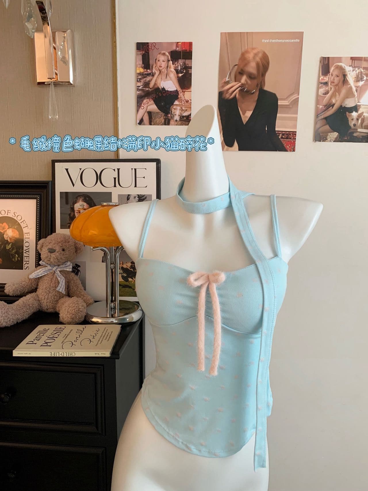 한 레이스업 가슴 패드 순수한 욕망 핫걸 꽃무늬 행침 목 슬립 아름다움 뒤로 좋은 어깨끈 슬림해 보이는 다용도 수 있습니다. 외출용 여성 조끼 상세 이미지 20
