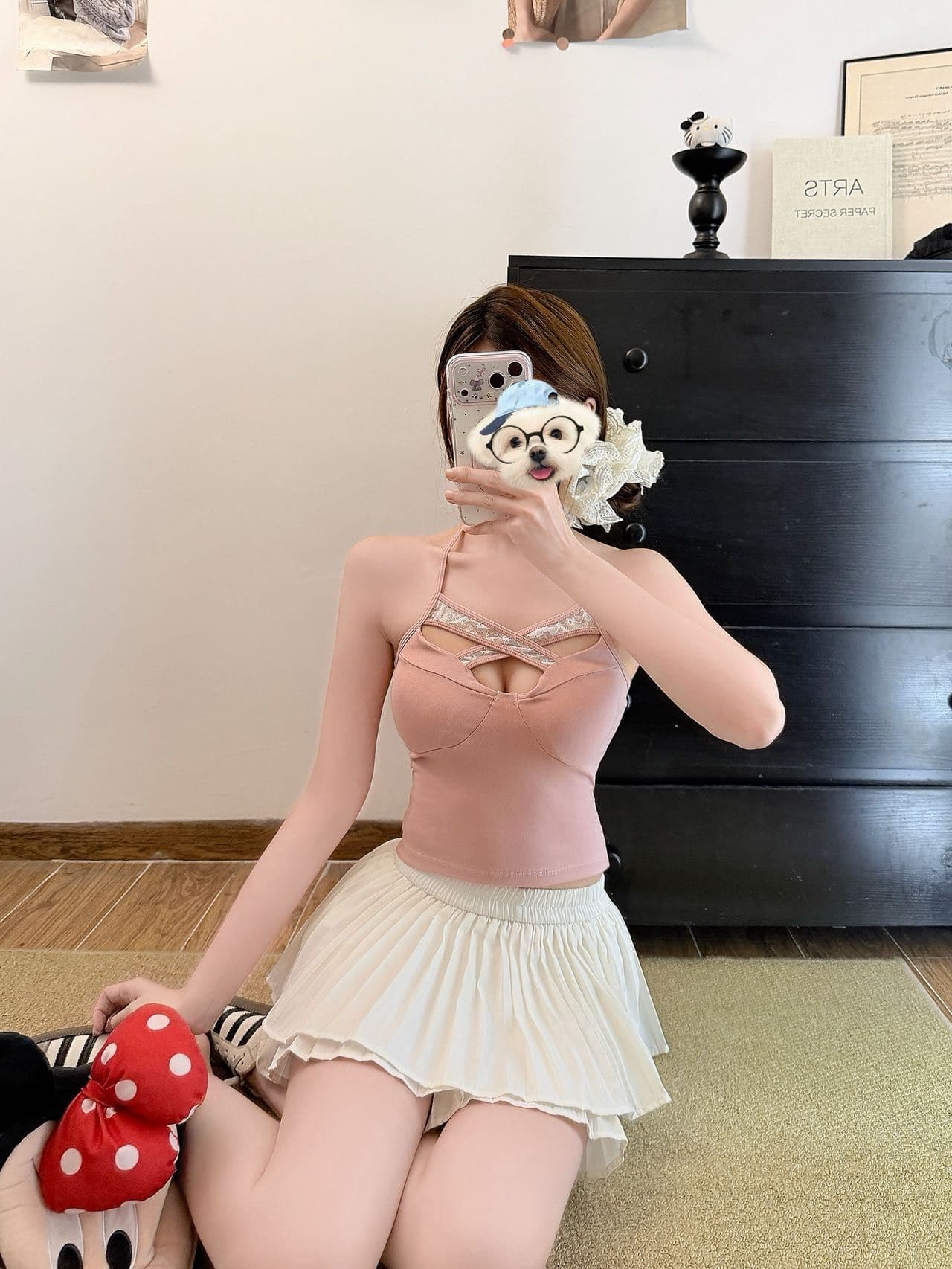 한 부서 순수한 욕망 섹시함 십자가 디자인 센스 홀로우 아웃 행침 목 캐미솔 여름 섹션 인사이드 가져 가라. 몸매 가꾸기 핫걸 맨위 상세 이미지 18