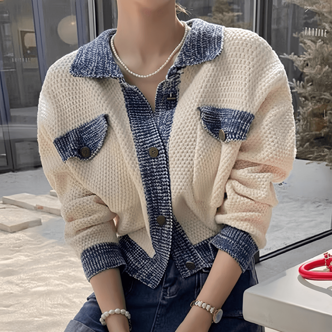 한 부서 패치워크 배색 연령 감소 작은 샤넬 스타일 polo 니트 오픈 가디건 스웨터 여성 코트 봄 가을 쇼트 스타일 맨위