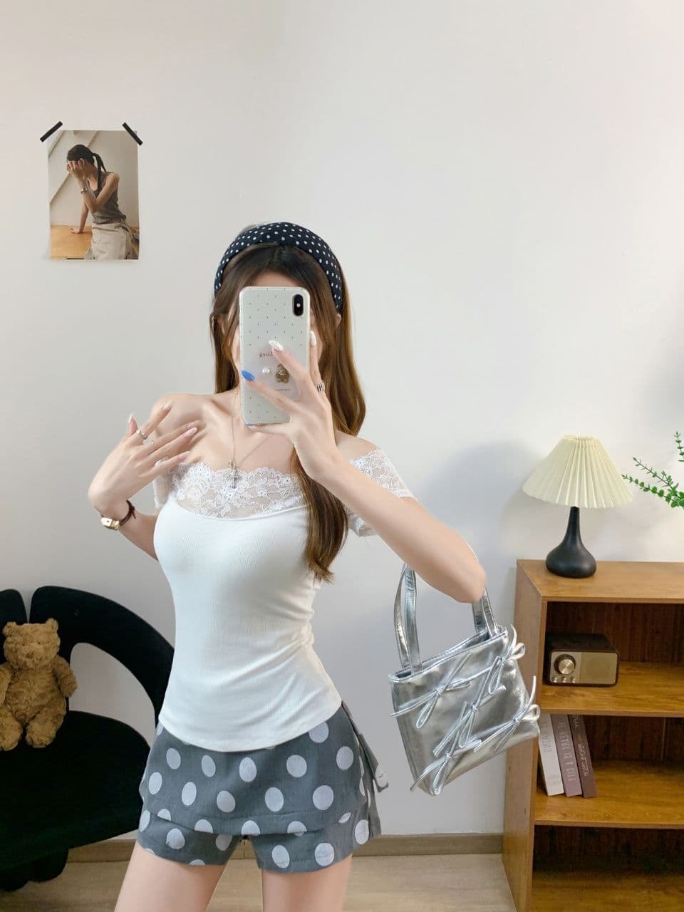 여름 새로운 순수한 욕망 바람 한 단어 오프숄더 레이스 조각 반팔 티셔츠 여성 몸매 가꾸기 원피스 벨트 가슴 패드 의류 상세 이미지 7