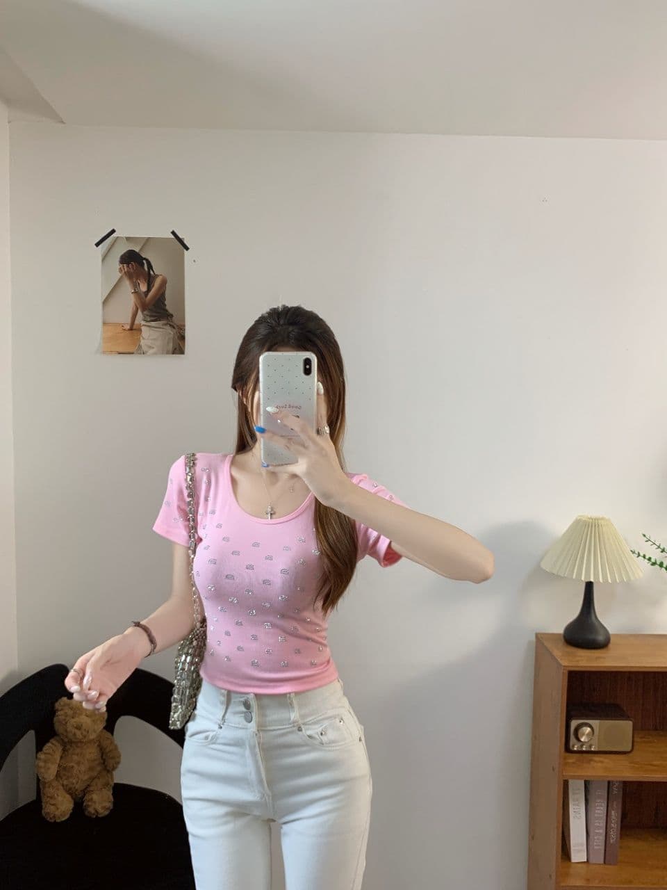 아메리칸 핫걸 바람 오프숄더 패치워크 색상 반팔 티셔츠 여성 여름 몸매 가꾸기 슬림해 보이는 벨트 가슴 패드 디자인 센스 쇼트 스타일 맨위 상세 이미지 9