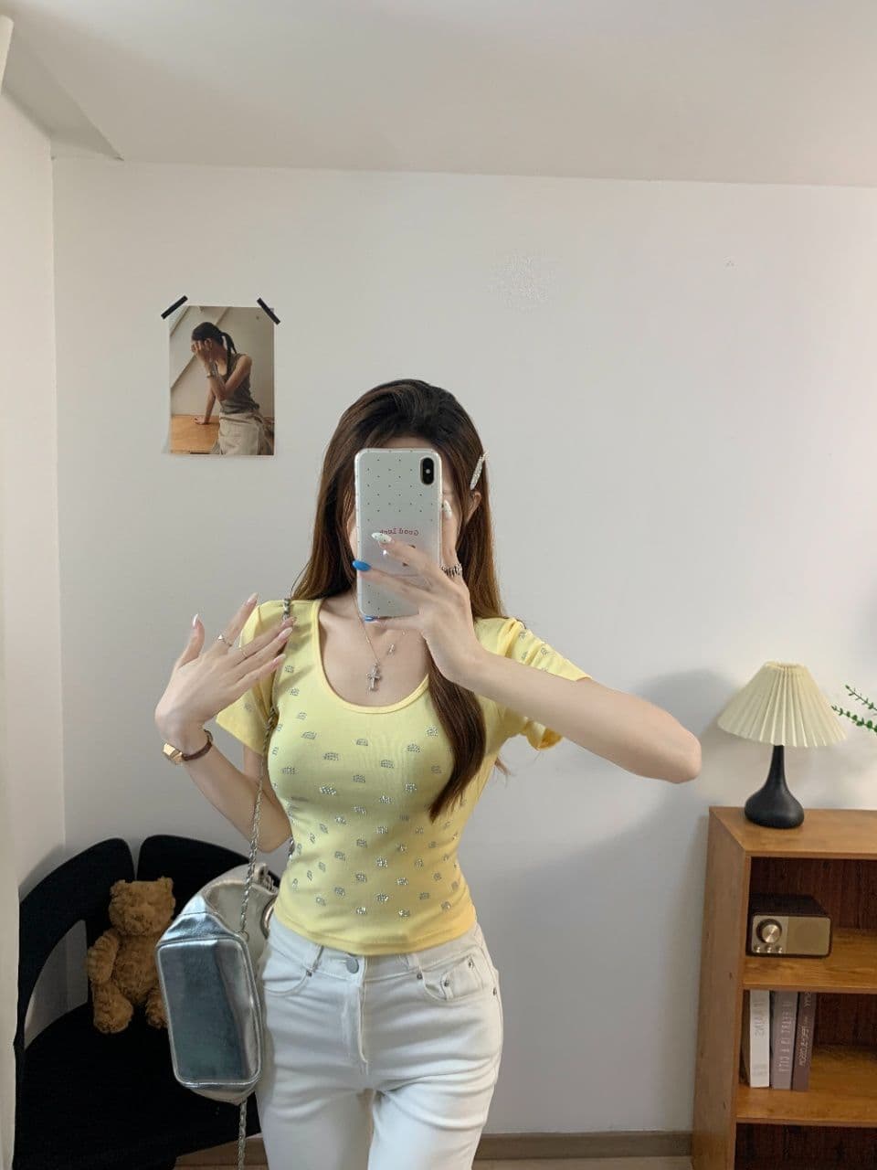 아메리칸 핫걸 바람 오프숄더 패치워크 색상 반팔 티셔츠 여성 여름 몸매 가꾸기 슬림해 보이는 벨트 가슴 패드 디자인 센스 쇼트 스타일 맨위 상세 이미지 11